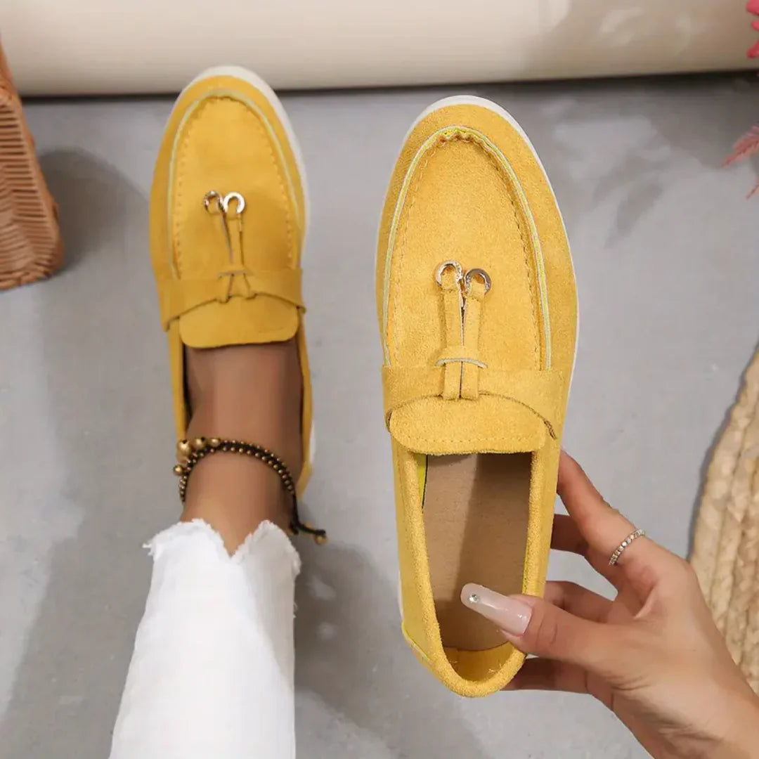 Paula - Eleganta loafers i mocka